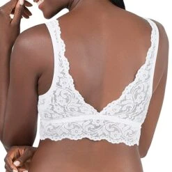 Women's Deep V Neck Unpadded Lace Long Line Plunge Bralette Bra -Deals The Sexy Bra Store qjvulk1600846597539