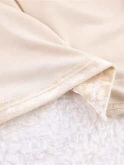 Women's Pajamas Sets Pure Color Warm Fashion Casual Home Daily Bed Velvet Warm Breathable Lapel Long Sleeve Shirt Pant Button Fall Winter Beige -Deals The Sexy Bra Store qklslv1693206738186