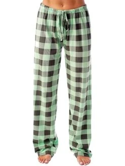 Women's Christmas Pajama Pant Grid / Plaid Fashion Simple Comfort Home Xmas Daily Flannel Comfort Pant Adjustable Fall Winter White Pink -Deals The Sexy Bra Store qkrnip1692956708193