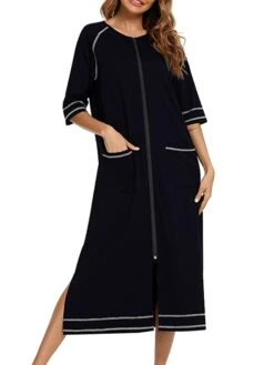 Women's Pajamas Robes Gown Bathrobes Pjs Stripe Simple Comfort Home Daily Cotton Crew Neck Half Sleeve Pocket Winter Fall Blue Pink 23 Women's Pajamas Robes Gown Bathrobes Pjs Stripe Simple Comfort Home Daily Cotton Crew Neck Half Sleeve Pocket Winter Fall Blue Pink -Deals The Sexy Bra Store qmrhqm1661336270804