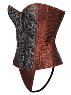 Women's Corsets Halloween Waist Trainer Body Shaper Pure Color Fashion Retro Hot Party Carnival Polyester Breathable Bandeau Embroidery Adjustable Summer Spring Brown -Deals The Sexy Bra Store qndzxi1691133320306