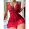Women's Sexy Bodies Chemises & Negligees Sets Pure Color Lovers Hot See Through Xmas Home Christmas Bed Lace Breathable Straps Sleeveless Strap Top Backless Summer Spring Wine