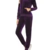 Women's Velvet Lounge Sets Sweatsuit Pure Color Fashion Comfort Soft Home Daily Bed Polyester Breathable Hoodie Long Sleeve Cardigan Pant Pocket Fall Winter Black Wine