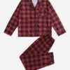 Women's Christmas Pajamas Sets Buffalo Plaid Fashion Comfort Soft Home Xmas Daily Polyester Breathable Lapel Long Sleeve Shirt Pant Button Pocket Fall Winter Red