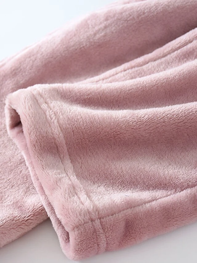 Women's Pajamas Pants Nighty Pure Color Comfort Soft Plush Home Daily Bed Flannel Comfort Warm Long Pant Pocket Elastic Waist Winter Fall Lotus Pink Black 8 Women's Pajamas Pants Nighty Pure Color Comfort Soft Plush Home Daily Bed Flannel Comfort Warm Long Pant Pocket Elastic Waist Winter Fall Lotus Pink Black - Image 8