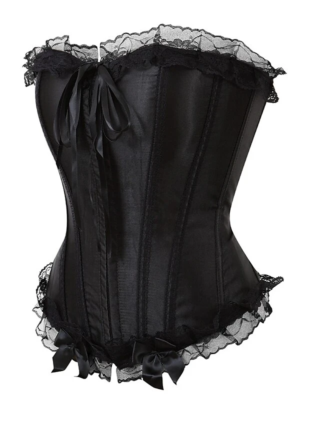 Women's Corsets Halloween Waist Trainer Body Shaper Pure Color Fashion Retro Hot Party Carnival Spandex Breathable Bandeau Adjustable Summer Spring Black 2 Women's Corsets Halloween Waist Trainer Body Shaper Pure Color Fashion Retro Hot Party Carnival Spandex Breathable Bandeau Adjustable Summer Spring Black - Image 2