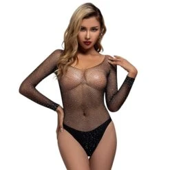 Women's Mesh Sexy Erotic Sexy Bodies Nightwear Xmas- Acrylic Christmas Solid Colored Sexy Lingerie Set Black / White / Red One-Size -Deals The Sexy Bra Store qrxuhd1693208692605