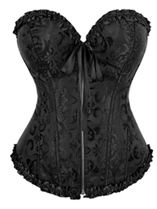 Corset Women's Corsets Trachtenmieder Halloween Wedding Party Party & Evening Club Black White Sexy Country Bavarian Zipper Lace Up Backless Zipper Tummy Control Pure Color Spring Fall Winter 3 Corset Women's Corsets Trachtenmieder Halloween Wedding Party Party & Evening Club Black White Sexy Country Bavarian Zipper Lace Up Backless Zipper Tummy Control Pure Color Spring Fall Winter - Image 3