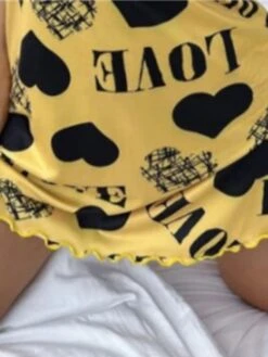 Women's Plus Size Pajamas Nightgown Dress Heart Letter Fashion Casual Soft Home Daily Bed Polyester Breathable Straps Sleeveless Backless Spring Summer Yellow Red -Deals The Sexy Bra Store qstaib1673429074056