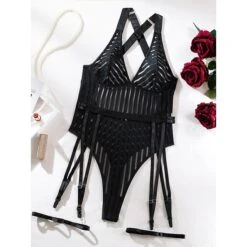 Women's Sexy Bodies Bodysuits Stripe Lovers Hot See Through Date Valentine's Day Polyester Breathable Sleeveless Backless Summer Spring Black 23 Women's Sexy Bodies Bodysuits Stripe Lovers Hot See Through Date Valentine's Day Polyester Breathable Sleeveless Backless Summer Spring Black -Deals The Sexy Bra Store qvghhq1692602381932