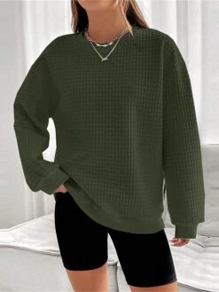 Women's Loungewear Top Pure Color Casual Comfort Soft Home Street Daily Polyester Breathable Crew Neck Long Sleeve Fall Winter Claret Black -Deals The Sexy Bra Store qvkyjp1693295706189