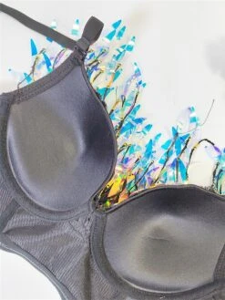 Women's Rhinestone Corset Bustier Feather Undergarments Home Daily Bed Polyester Breathable Straps Sleeveless Backless Summer Spring Black White -Deals The Sexy Bra Store qzbwvt1696315694429