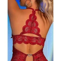 Women's Sexy Bodies Teddies & Bodysuits Pure Color Lovers Hot Home Bed Valentine's Day Spandex Breathable Plunging Neck Sleeveless Backless Summer Spring Black White -Deals The Sexy Bra Store rcrxhv1686213276584