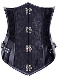 Corset Women's Corsets Halloween Party & Evening Black Brown Comfortable Underbust Corset Hook & Eye Lace Up Backless Retro Tummy Control Pure Color Summer Spring -Deals The Sexy Bra Store rdgxrx1646651171073