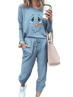 Women's Christmas Loungewear Sets Santa Claus Elk Sport Casual Comfort Home Xmas Daily Cotton Blend Breathable Lapel Long Sleeve Hoodie Pant Pocket Fall Winter Black White -Deals The Sexy Bra Store reflse1694742411348