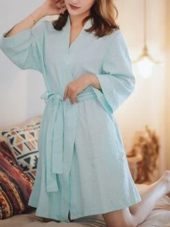 Women's Pajamas Bathrobe Robes Gown Pure Color Simple Casual Comfort Home Daily Bed Polyester Breathable V Wire Long Sleeve Pocket Belt Included Fall Winter Pink Women's Long Sleeves~~ Light Blue 11 Women's Pajamas Bathrobe Robes Gown Pure Color Simple Casual Comfort Home Daily Bed Polyester Breathable V Wire Long Sleeve Pocket Belt Included Fall Winter Pink Women's Long Sleeves~~ Light Blue -Deals The Sexy Bra Store rfiigl1693467398773