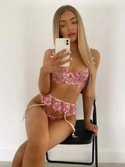 Women's Sexy Lingerie Garter 1 Set Flower Pure Color Sexy Undergarments Soft Home Bed Valentine's Day Spandex Sleeveless Embroidery Transparent Without Lining Fall Winter Pink / Buckle / Spring -Deals The Sexy Bra Store rfvzhf1634127458843