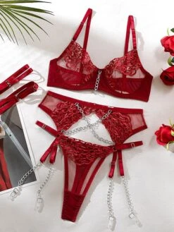 Women's Sexy Lingerie Sets Christmas Pure Color Lovers Hot Xmas Polyester Breathable Straps Sleeveless Backless Summer Spring Black Wine -Deals The Sexy Bra Store rhvmwg1695712953137