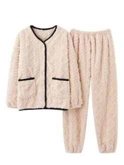 Women's Pajamas Sets Pure Color Warm Comfort Soft Home Daily Bed Flannel Warm Breathable Crew Neck Long Sleeve Cardigan Pant Button Pocket Fall Winter JY5128 JY5136 31 Women's Pajamas Sets Pure Color Warm Comfort Soft Home Daily Bed Flannel Warm Breathable Crew Neck Long Sleeve Cardigan Pant Button Pocket Fall Winter JY5128 JY5136 -Deals The Sexy Bra Store rieoft1693206683666