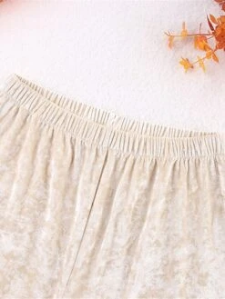 Women's Pajamas Sets Pure Color Warm Fashion Casual Home Daily Bed Velvet Warm Breathable Lapel Long Sleeve Shirt Pant Button Fall Winter Beige -Deals The Sexy Bra Store rjczwx1693206743625