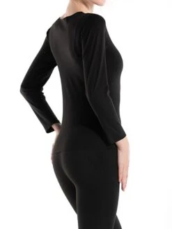 Women's Thermal Set Pure Color Warm Fashion Simple Home Daily Bed Polyester Warm Breathable Crew Neck Long Sleeve Pant Elastic Waist Fall Winter Black Pink -Deals The Sexy Bra Store rkkeal1692348345715