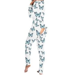 Women's Onesie Pajamas Lip Print Butterfly Casual Comfort Soft Home BedBreathable V Wire Long Sleeve Fall Winter Black White -Deals The Sexy Bra Store rnxkqd1697074778246