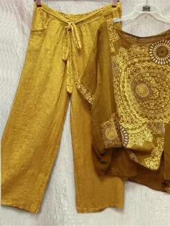 Women's 2 Piece Loungewear Sets Polyester Breathable Crew Neck Half Sleeve T Shirt And Wide Leg Tee Pants Flower Print Fashion Casual Soft Home Daily Bed Spring Fall Blue Fuchsia S 5XL