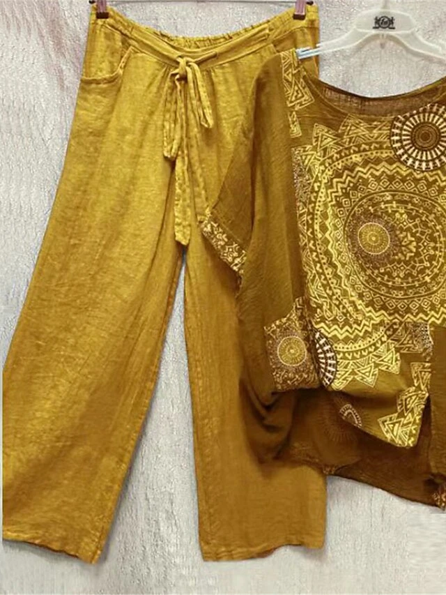 Women's 2 Piece Loungewear Sets Polyester Breathable Crew Neck Half Sleeve T Shirt And Wide Leg Tee Pants Flower Print Fashion Casual Soft Home Daily Bed Spring Fall Blue Fuchsia S 5XL 1 Women's 2 Piece Loungewear Sets Polyester Breathable Crew Neck Half Sleeve T Shirt And Wide Leg Tee Pants Flower Print Fashion Casual Soft Home Daily Bed Spring Fall Blue Fuchsia S 5XL