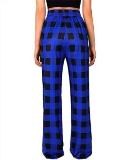 Women's Lounge Pants Christmas Grid / Plaid Casual Comfort Soft Home Daily Bed Polyester Breathable Pant Pocket Elastic Waist Fall Winter Yellow Red -Deals The Sexy Bra Store rpurfn1695628318627