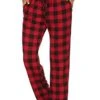Women's Christmas Lounge Pants Grid / Plaid Simple Casual Comfort Home Daily Polyester Breathable Gift Pant Pocket Elastic Waist Fall Winter Black White