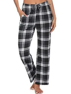 Women's Christmas Lounge Pants Grid / Plaid Simple Casual Comfort Home Daily Polyester Breathable Gift Pant Pocket Elastic Waist Fall Winter Black White 8 Women's Christmas Lounge Pants Grid / Plaid Simple Casual Comfort Home Daily Polyester Breathable Gift Pant Pocket Elastic Waist Fall Winter Black White -Deals The Sexy Bra Store saagta1695628311554