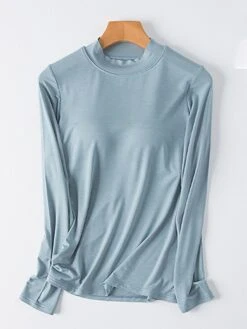 Women's Pajama Top With Chest Pads Loungewear Top Pure Color Fashion Casual Comfort Home Daily Bed Modal Breathable Crew Neck Long Sleeve Fall Winter Black White 25 Women's Pajama Top With Chest Pads Loungewear Top Pure Color Fashion Casual Comfort Home Daily Bed Modal Breathable Crew Neck Long Sleeve Fall Winter Black White -Deals The Sexy Bra Store sbxnfs1697699938255