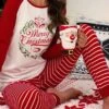 Women's Loungewear Sets Letter Elk Fashion Comfort Soft Xmas Home Christmas Daily Polyester Breathable Crew Neck Long Sleeve Pullover Pant Fall Winter Black Red