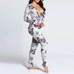 Women's Onesies Jumpsuits Butterfly Flower Funny Soft Party Home Halloween Gift V Wire Long Sleeve Winter Fall Silver Black Black / Buckle / Street / Print 39 Women's Onesies Jumpsuits Butterfly Flower Funny Soft Party Home Halloween Gift V Wire Long Sleeve Winter Fall Silver Black Black / Buckle / Street / Print -Deals The Sexy Bra Store sejahj1630652390366