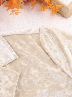 Women's Pajamas Sets Pure Color Warm Fashion Casual Home Daily Bed Velvet Warm Breathable Lapel Long Sleeve Shirt Pant Button Fall Winter Beige -Deals The Sexy Bra Store seornh1693206749888