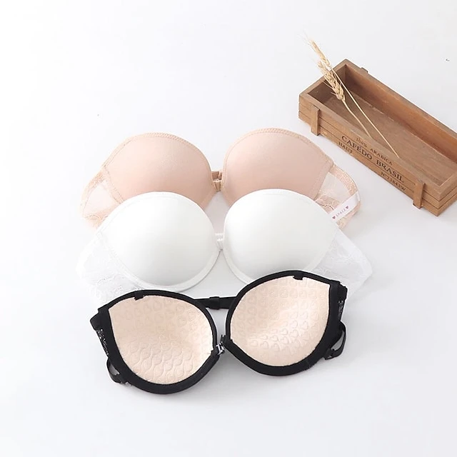 Women's Bras & Bralettes Tube Bra Strapless Demi Cup Solid Color V Neck Stretchy Breathable Invisible Casual Daily Nylon White / 1 PC 11 Women's Bras & Bralettes Tube Bra Strapless Demi Cup Solid Color V Neck Stretchy Breathable Invisible Casual Daily Nylon White / 1 PC - Image 11