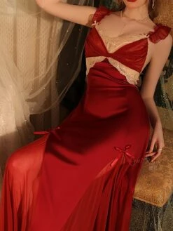 Women's Pajamas Nightgown Nightshirt Dress Pure Color Hot Comfort Sweet Home Daily Bed Satin Breathable Straps Sleeveless Backless Fall Winter Black Light Green -Deals The Sexy Bra Store shdcaq1697161971392