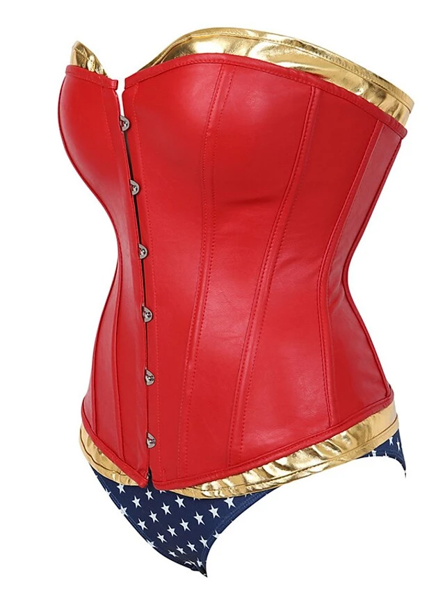 Women's Corsets Halloween Prom Party & Evening Club Red Spandex Sexy Overbust Corset Hook & Eye Backless Tummy Control Pure Color Fall Winter 3 Women's Corsets Halloween Prom Party & Evening Club Red Spandex Sexy Overbust Corset Hook & Eye Backless Tummy Control Pure Color Fall Winter - Image 3