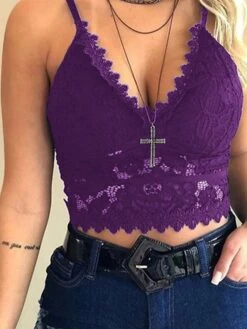 Women's Sexy Lingerie Pure Color Fashion Simple Soft Home Daily Vacation Lace Breathable Straps Sleeveless Strap Top Backless Summer Spring Black White 9 Women's Sexy Lingerie Pure Color Fashion Simple Soft Home Daily Vacation Lace Breathable Straps Sleeveless Strap Top Backless Summer Spring Black White -Deals The Sexy Bra Store skvuut1680599087951