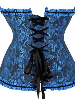 Corset Women's Tops Corsets Trachtenmieder Halloween Prom Wedding Party Birthday Party Royal Blue Spandex Sexy Country Simple Style Buckle Lace Up Lace Retro Push Up Lace Artwork Flower All Seasons -Deals The Sexy Bra Store sqckjz1637158112086