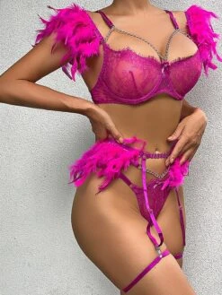 Women's Sexy Lingerie Pure Color Lovers Hot Comfort Home Bed Lace Breathable Square Neck Sleeveless Backless Feather Summer Spring Black White -Deals The Sexy Bra Store ssmrsl1695713031400