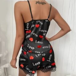 Women's Pajamas Sets Nighty Pjs 2 Pieces Heart Letter Gothic Fashion Hot Home Bed Satin Breathable Gift V Wire Sleeveless Strap Top Shorts Elastic Waist Spring Summer Pink Red / Silk 5 Women's Pajamas Sets Nighty Pjs 2 Pieces Heart Letter Gothic Fashion Hot Home Bed Satin Breathable Gift V Wire Sleeveless Strap Top Shorts Elastic Waist Spring Summer Pink Red / Silk -Deals The Sexy Bra Store stkfzd1633772662004