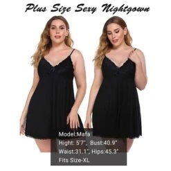 Women‘s Christmas Plus Size Gift Pajamas Nightgown Xmas Home Party Daily Lace Bow Pure Color Polyester Satin Simple Soft Spring Summer V Wire / Super Sexy -Deals The Sexy Bra Store svwtva1645767338717