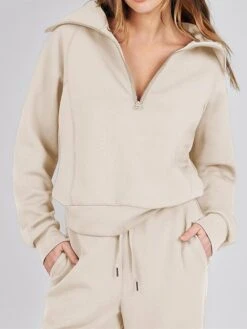 Women's Loungewear Sets Pure Color Fashion Sport Casual Home Street Daily Polyester Breathable Lapel Long Sleeve Hoodie Pant Pocket Fall Winter Black Fuchsia -Deals The Sexy Bra Store swvarv1694742402097