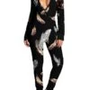 Women's Onesie Pajamas Nighty One Piece Pajama Leopard Star Fashion Comfort Soft Home Daily VacationV Wire Long Sleeve Button Fall Spring Black Pink