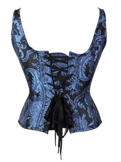 Women's Body Shaper Flower Fashion Corsets Gothic Party Halloween Going Out Polyester Breathable Straps Sleeveless Backless Summer Spring Silver Blue -Deals The Sexy Bra Store sxkllw1693295686523