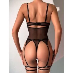 Women's Sexy Bodies Sets Pure Color Lovers Hot Home Bed Date Polyester Breathable Straps Sleeveless Backless Summer Spring Black Wine -Deals The Sexy Bra Store syrfee1695712978712