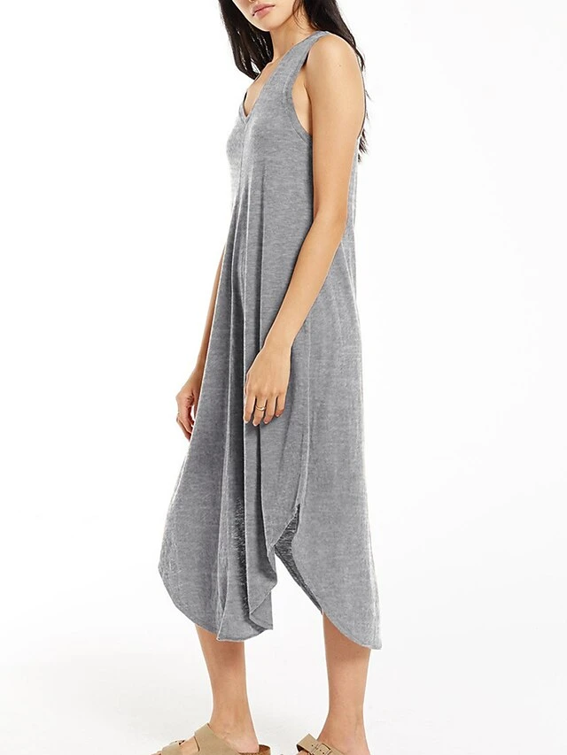 Women's Pajamas Nightgown Nightshirt Dress Pure Color Basic Casual Comfort Home Daily Bed Rayon Breathable V Wire Sleeveless Spring Summer Black Light Green 2 Women's Pajamas Nightgown Nightshirt Dress Pure Color Basic Casual Comfort Home Daily Bed Rayon Breathable V Wire Sleeveless Spring Summer Black Light Green - Image 2