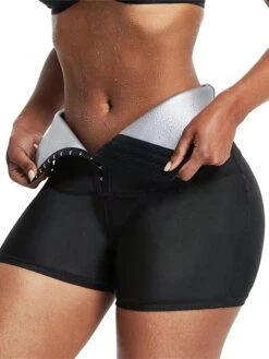 Women's Shapewear Waist Compressor Pure Color Sport Casual Comfort Home Daily Going Out Polyester Breathable Summer Spring Blue Buttoned Three-quarter Pants Silver Buttoned Cropped Trousers -Deals The Sexy Bra Store szedvt1696923340906
