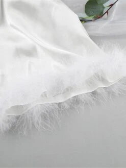 Women's Pajamas Bathrobe Robes Gown Pure Color Simple Casual Comfort Wedding Party Satin Breathable V Wire Long Sleeve Feather Fall Winter White 23 Women's Pajamas Bathrobe Robes Gown Pure Color Simple Casual Comfort Wedding Party Satin Breathable V Wire Long Sleeve Feather Fall Winter White -Deals The Sexy Bra Store tbstzo1693206726825